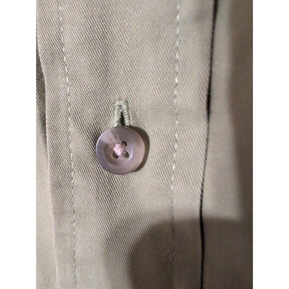 Lime Green Eddie Bauer L Button Up Collared Shirt With Left Breast Pocket - Picture 3 of 7
